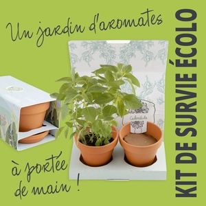 Kit de plantation coffret 2 pot sen terre cuite personnalisable