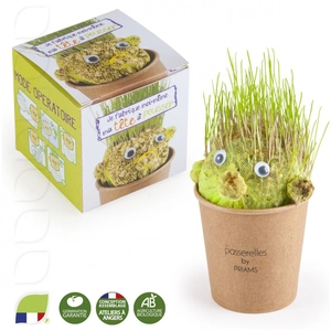 Kit de plantation DIY tête à pousser, pot en carton personnalisable