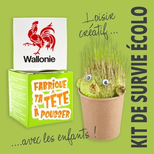 Kit de plantation DIY tête à pousser, pot en carton personnalisable