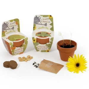 Kit de plantation terre cuite 70 mm avec graines à planter personnalisable