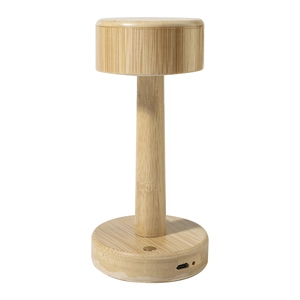 Lampe de table en bambou avec 24 LED avec batterie rechargeable personnalisable