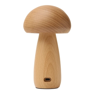 Lampe de table LED en bois forme champignon personnalisable