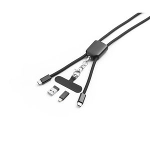 Lanière avec support pour smartphone inclus, câble USB-C et divers adaptateurs en ABS recyclé et TPE recyclé personnalisable