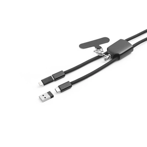Lanière avec support pour smartphone inclus, câble USB-C et divers adaptateurs en ABS recyclé et TPE recyclé personnalisable