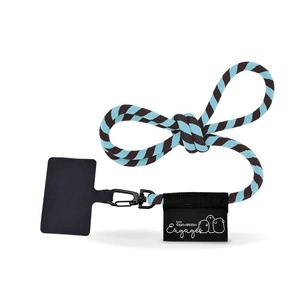 Lanyard tubulaire pour smartphone - Tour de cou élastique 100 cm tissé bicolore personnalisable