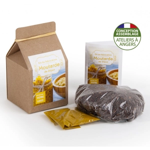 Mini coffret gastronomie moutarde de dijon version kraft personnalisable