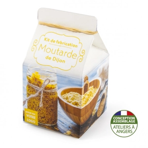 Mini coffret gastronomie moutarde de dijon version quadri personnalisable