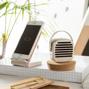 Mini enceinte Bluetooth 5.0 PYON - en fibre de blé personnalisable