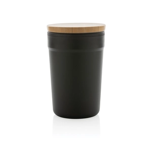 Mug 300 ml en PP recyclé certifié GRS - couvercle en bambou personnalisable