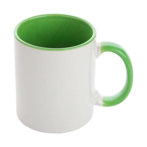 Mug 350 ml en céramique avec anse colorée - livré avec boîte cadeau personnalisable