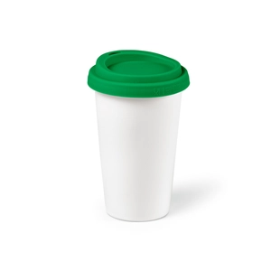 Mug en céramique 300 ml avec couvercle silicone - Tasse de voyage personnalisable