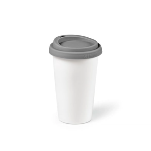 Mug en céramique 300 ml avec couvercle silicone - Tasse de voyage personnalisable