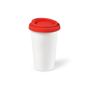 Mug en céramique 300 ml avec couvercle silicone - Tasse de voyage personnalisable