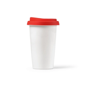 Mug en céramique 300 ml avec couvercle silicone - Tasse de voyage personnalisable