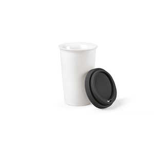 Mug en céramique 300 ml avec couvercle silicone - Tasse de voyage personnalisable