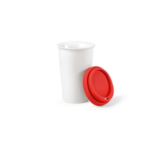 Mug en céramique 300 ml avec couvercle silicone - Tasse de voyage personnalisable