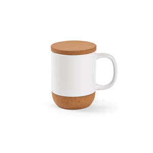 Mug en céramique 430 ml avec couvercle et dessous en liège personnalisable