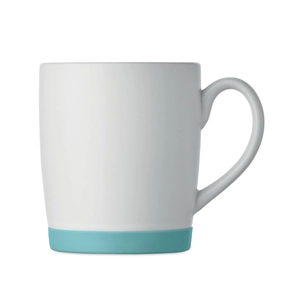 Mug en céramique avec finition blanche mate et base en silicone personnalisable