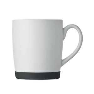 Mug en céramique avec finition blanche mate et base en silicone personnalisable