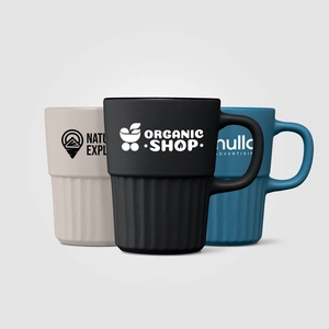 Mug en céramique avec finition mate et relief cannelé – 445 ml personnalisable