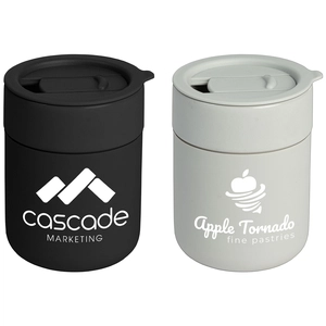 Mug en Céramique et Silicone Mat de 270 ml avec Couvercle personnalisable