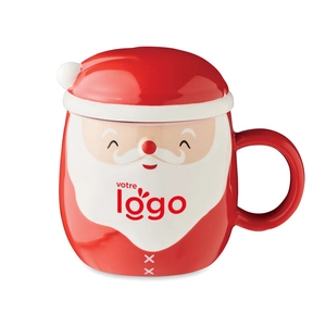 Mug en céramique Père Noël avec son couvercle personnalisable