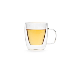 Mug en verre borosilicate 250 ml double paroi avec anse personnalisable