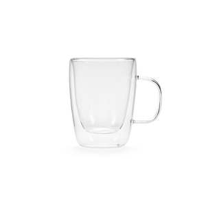 Mug en verre borosilicate 300 ml double paroi avec anse personnalisable