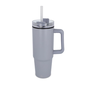 Mug isotherme avec poignée et paille 800ml personnalisable
