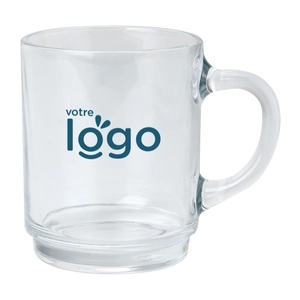 Mug transparent 260 ml Made In France - verre trempé personnalisable