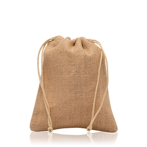 Petit sac de jute, avec fermeture en cordon personnalisable