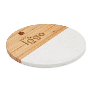 Planche en marbre et bambou - Utilisable aussi en plateau à fromage personnalisable