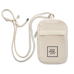 Pochette bandoulière pour smartphone en coton recyclé personnalisable