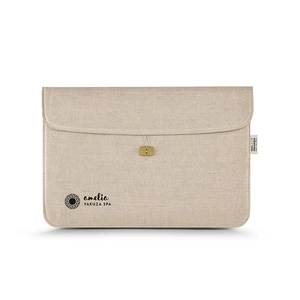 Pochette porte ordinateur ou porte documents en chanvre - label GOTS personnalisable