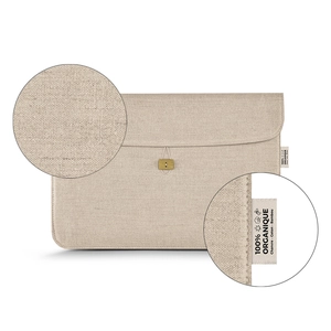 Pochette porte ordinateur ou porte documents en chanvre - label GOTS personnalisable