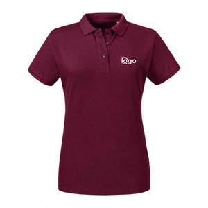 Polo pour femme en coton avec col à trois boutons personnalisable