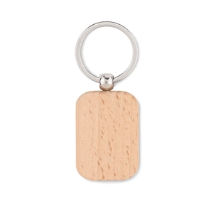 Porte clés en bois forme rectangulaire personnalisable