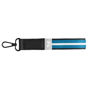 Porte-clés en rPET tissé motif chevron avec mousqueton à pression personnalisable