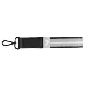 Porte-clés en rPET tissé motif chevron avec mousqueton à pression personnalisable