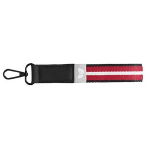 Porte-clés en rPET tissé motif chevron avec mousqueton à pression personnalisable