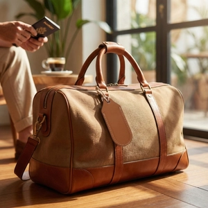 Porte-étiquette bagage cuir régénéré - made in France personnalisable