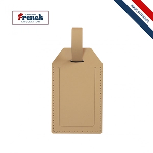 Porte-étiquette bagage en cuir régénéré - made in France personnalisable