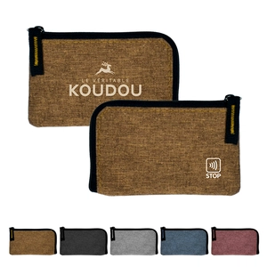 Porte monnaie anti RFID en polyester-lin personnalisable