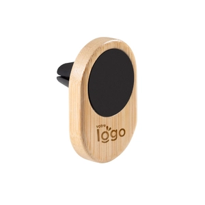 Porte téléphone magnétique pour voiture en bambou personnalisable