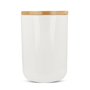 Pot de conservation en céramique avec couvercle bambou - 900ml personnalisable