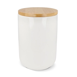 Pot de conservation en céramique avec couvercle bambou - 900ml personnalisable