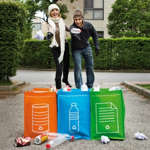 Poubelles à déchets recyclables - 3 compartiments personnalisable