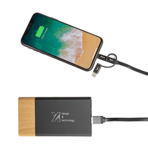 Powerbank bi-matière 5000 mAh avec logo lumineux personnalisable