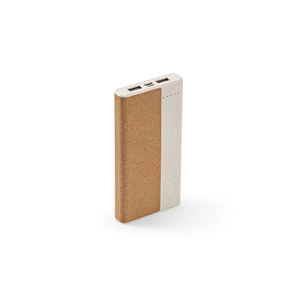 Powerbank en liège et paille de blé - batterie nomade 10 000 mAh personnalisable