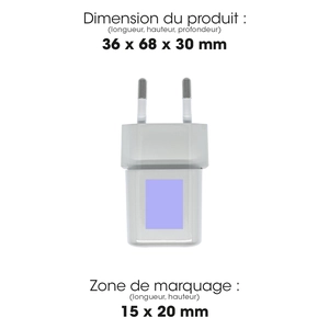 Prise secteur blanche 30W - Certifiée Origine France Garantie personnalisable